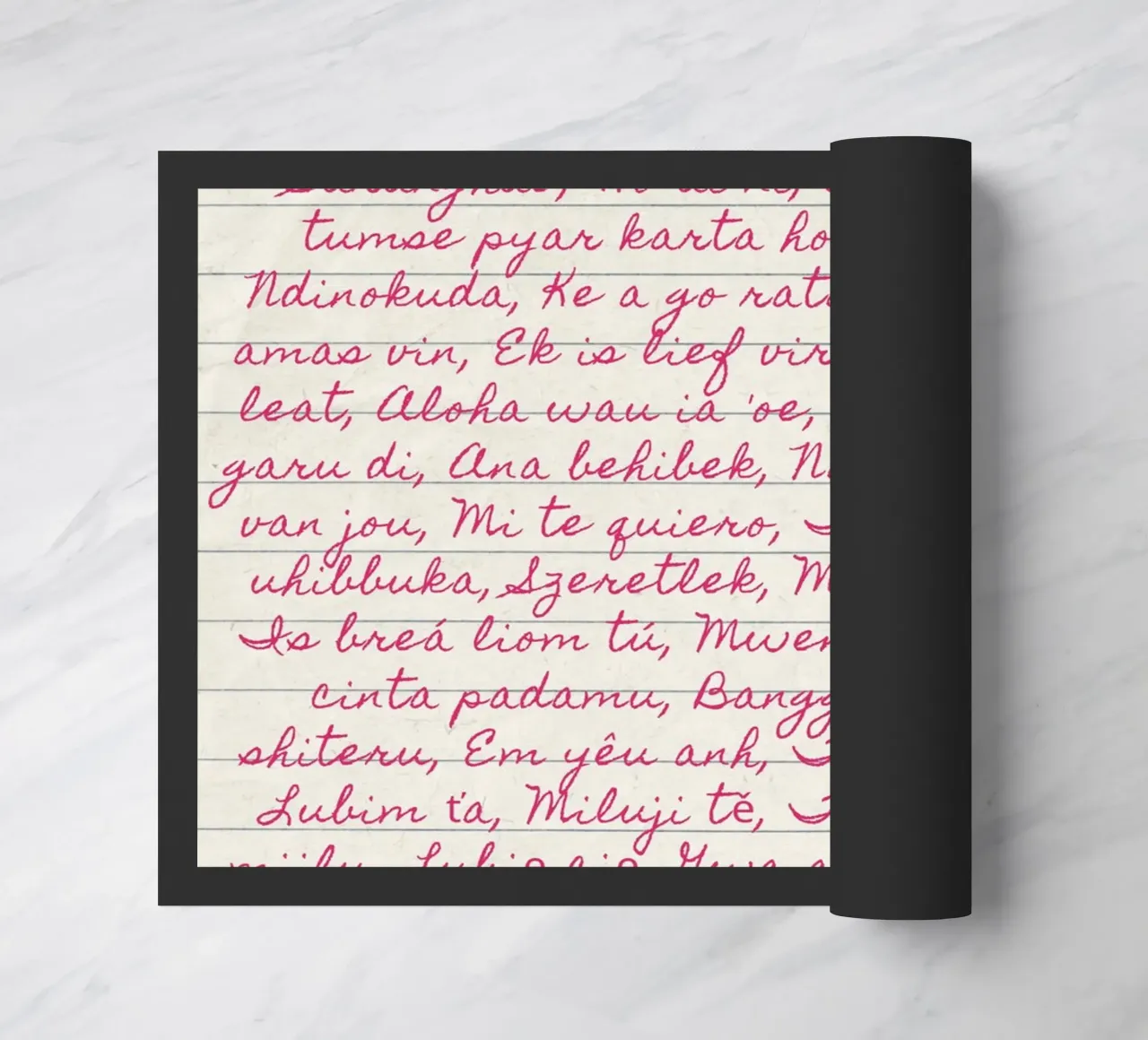 Ich liebe dich" in vielen Sprachen Script Print Fußmatte von vintagepod