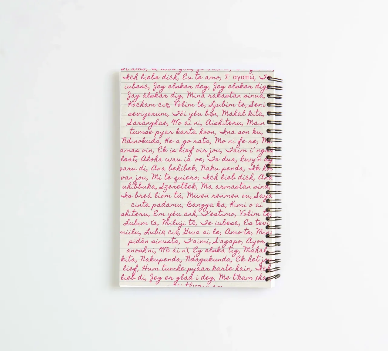 I Love You' in Many Languages Script Print (Je t'aime dans de nombreuses langues) carnet à spirale de vintagepod