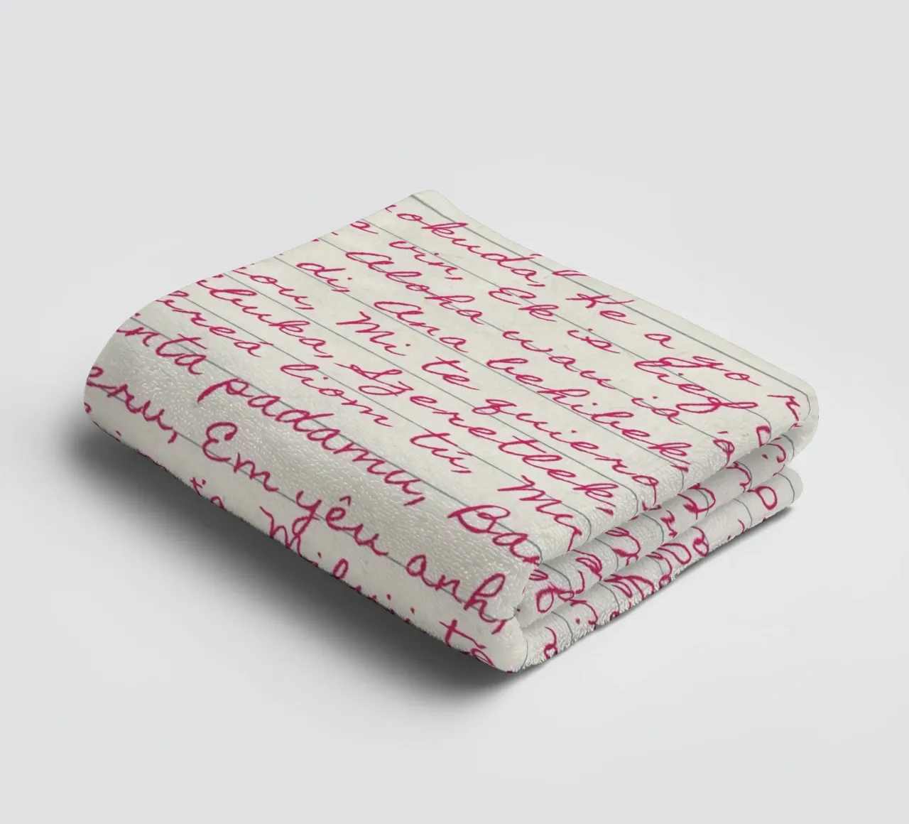 I Love You' in Many Languages Script Print (Je t'aime dans de nombreuses langues) serviette de bain de vintagepod