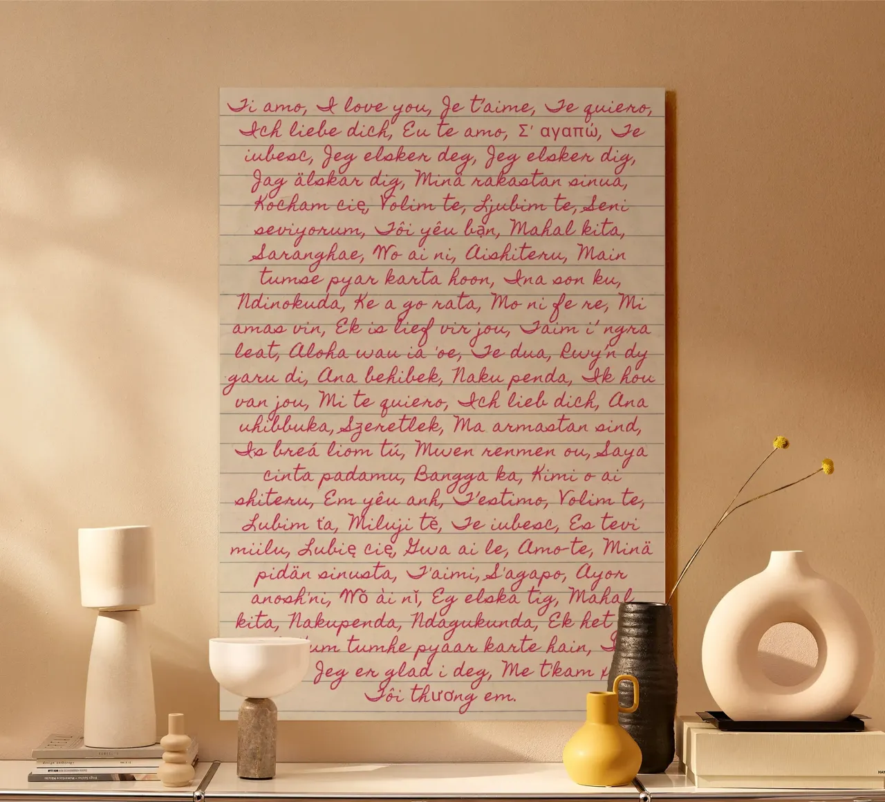 I Love You' in Many Languages Script Print (Je t'aime dans de nombreuses langues) alu dibond de vintagepod