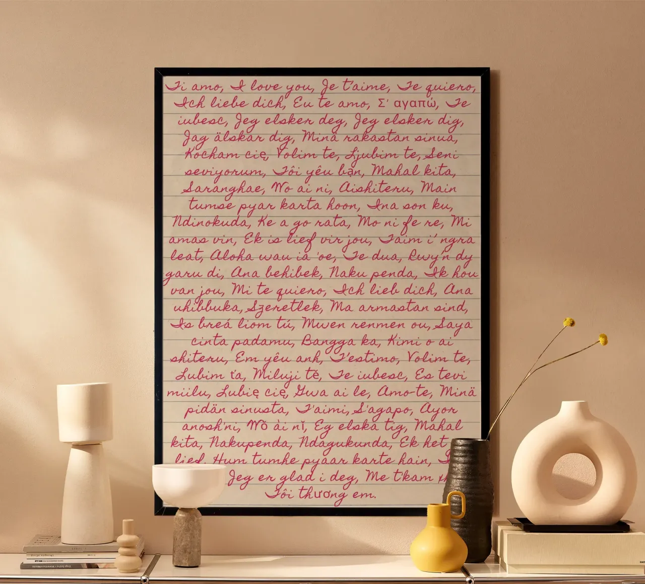 Ich liebe dich" in vielen Sprachen Script Print Poster von vintagepod