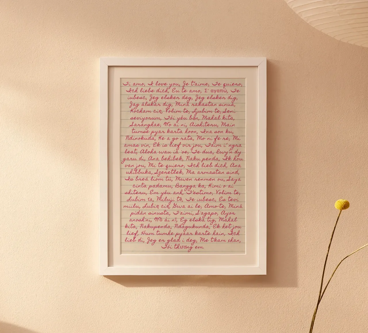 Ich liebe dich" in vielen Sprachen Script Print Poster von vintagepod