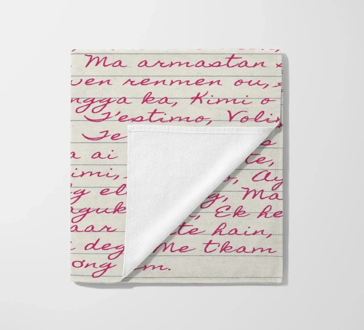 Stampa script 'Ti amo' in molte lingue telo mare da vintagepod