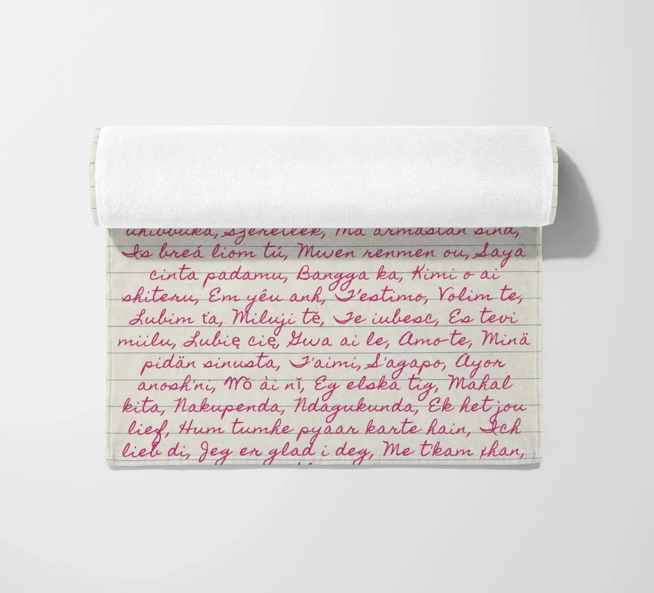 Stampa script 'Ti amo' in molte lingue telo mare da vintagepod