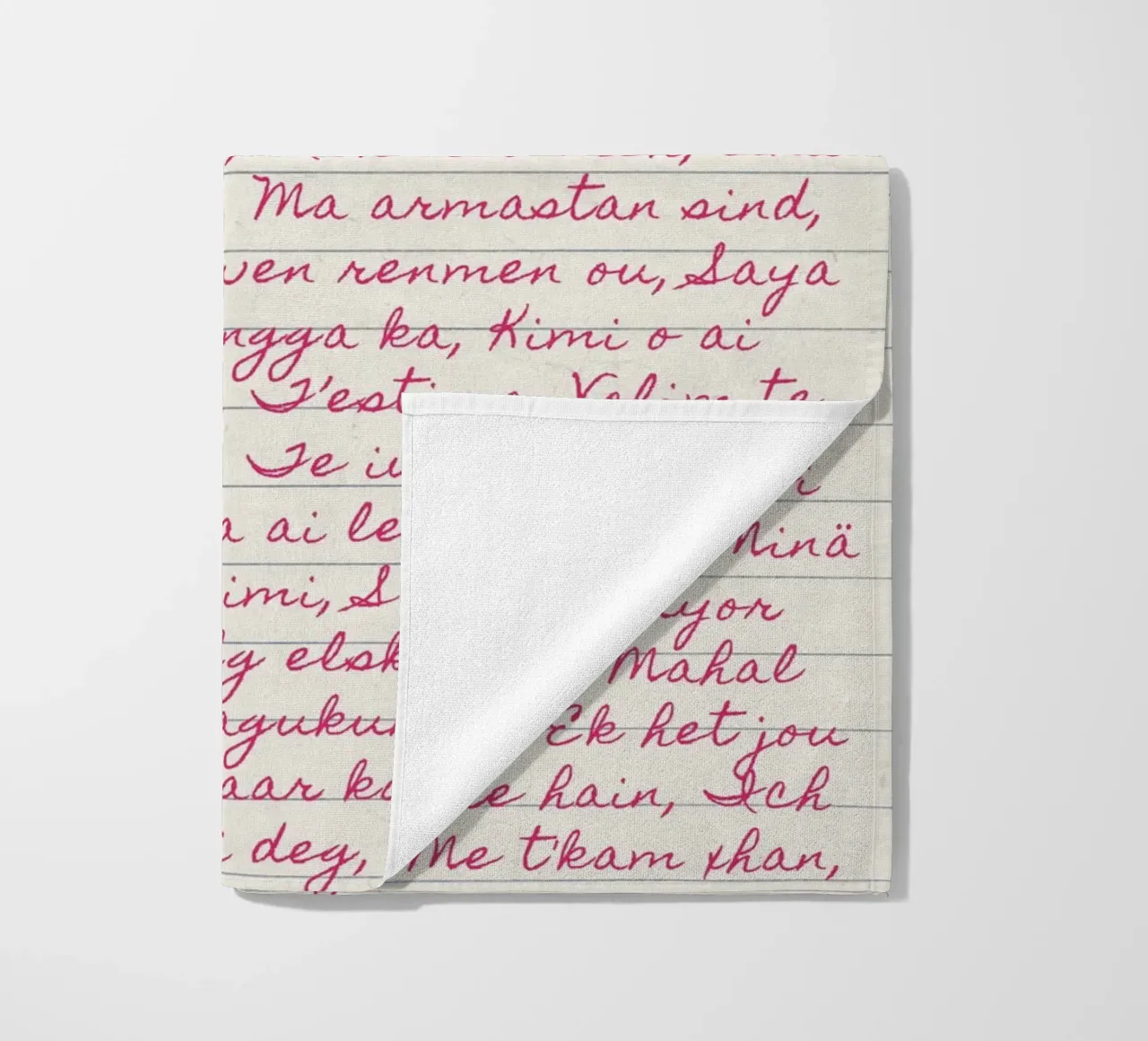 Stampa script 'Ti amo' in molte lingue telo mare da vintagepod