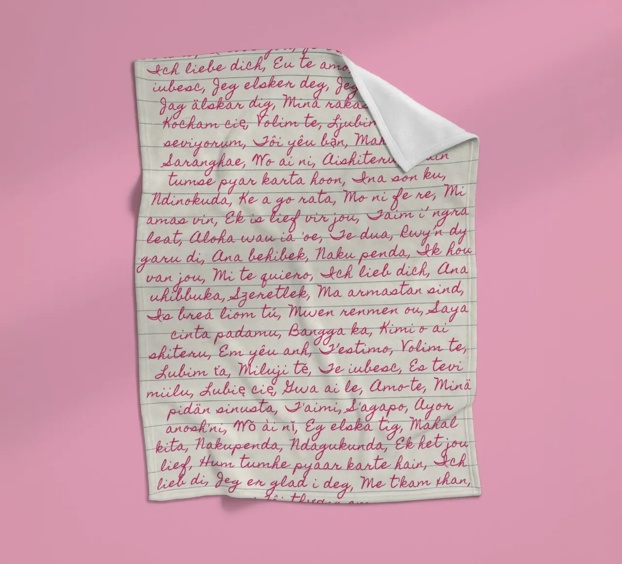 Ich liebe dich" in vielen Sprachen Script Print Fleecedecke von vintagepod