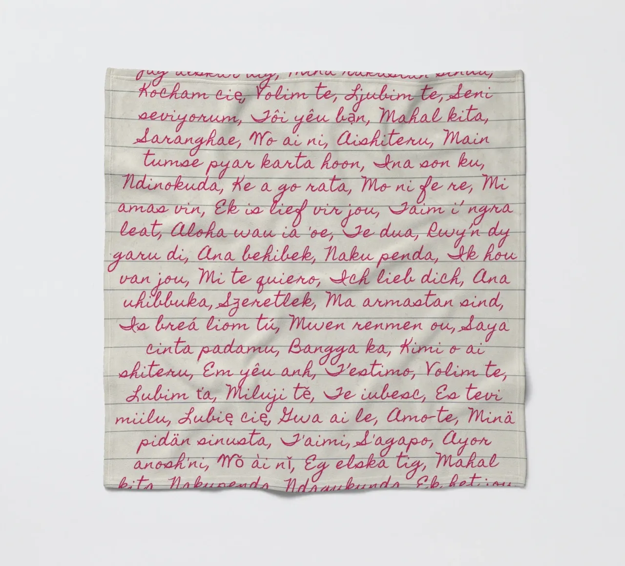 Ich liebe dich" in vielen Sprachen Script Print Fleecedecke von vintagepod