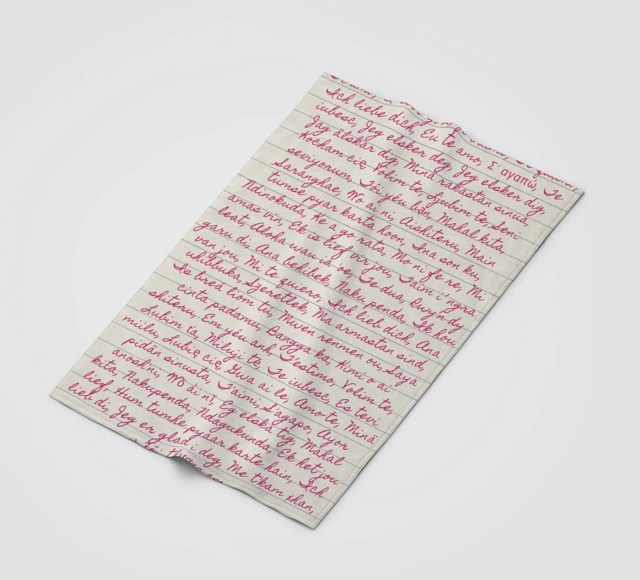 Ich liebe dich" in vielen Sprachen Script Print Fleecedecke von vintagepod