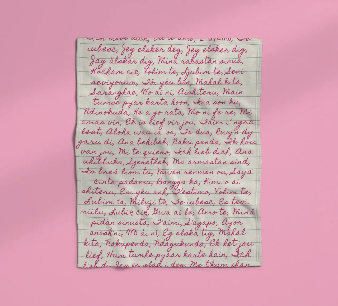 Ich liebe dich" in vielen Sprachen Script Print Fleecedecke von vintagepod