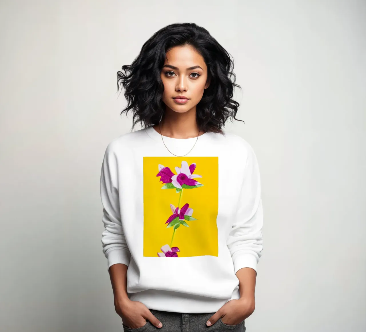 Alex Katz Azalee su giallo felpa da Marcobarshop