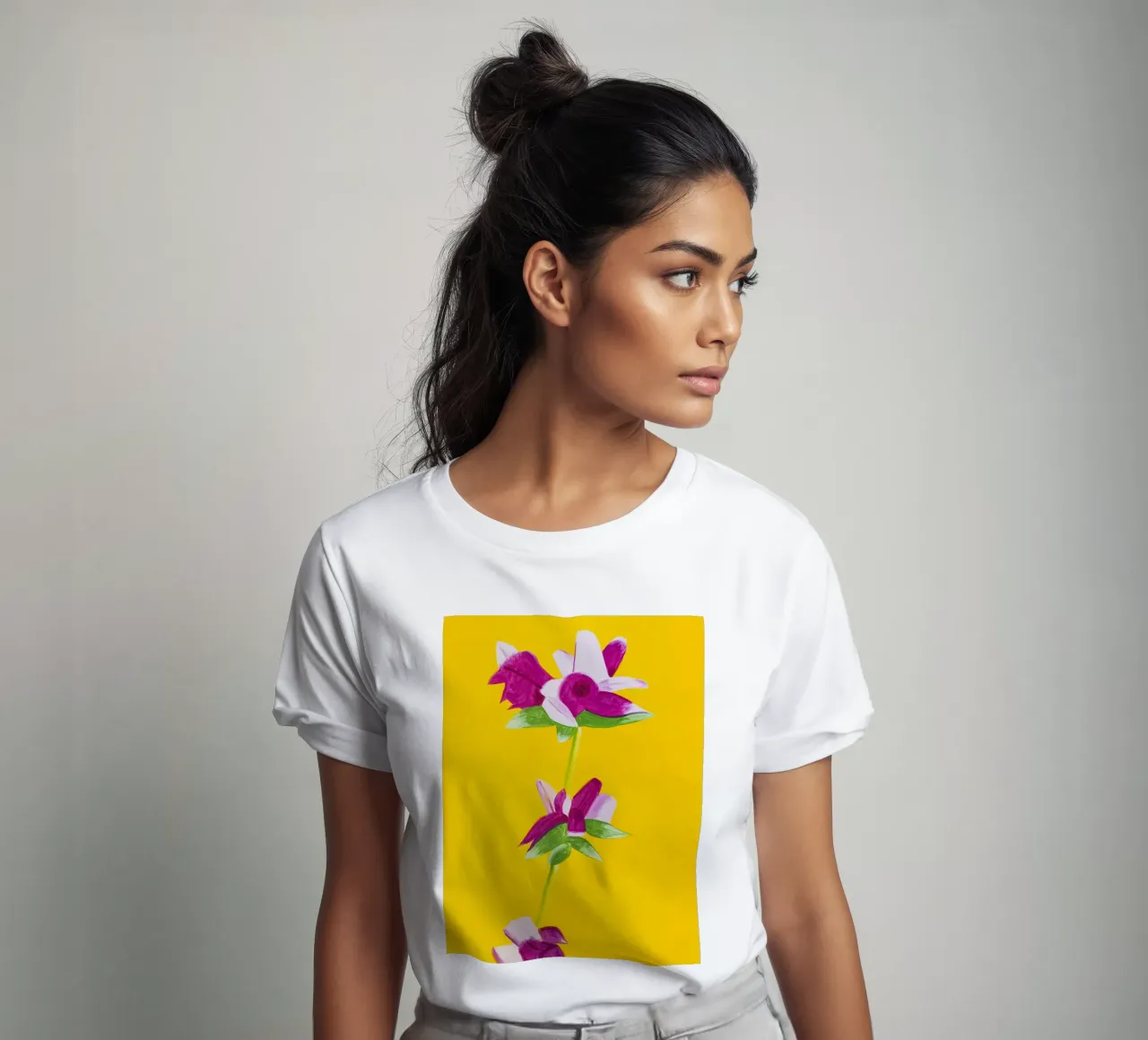 Alex Katz Azalee su giallo t-shirt da Marcobarshop