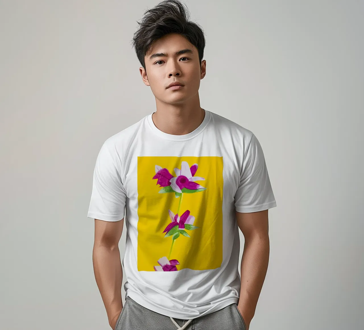 Alex Katz Azalee su giallo t-shirt da Marcobarshop
