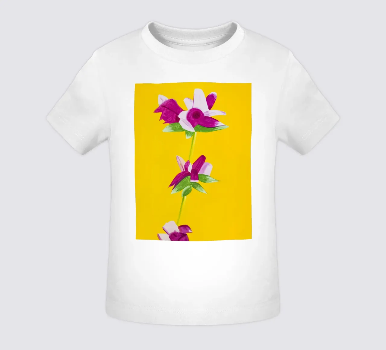 Alex Katz Azalee su giallo maglietta neonato da Marcobarshop