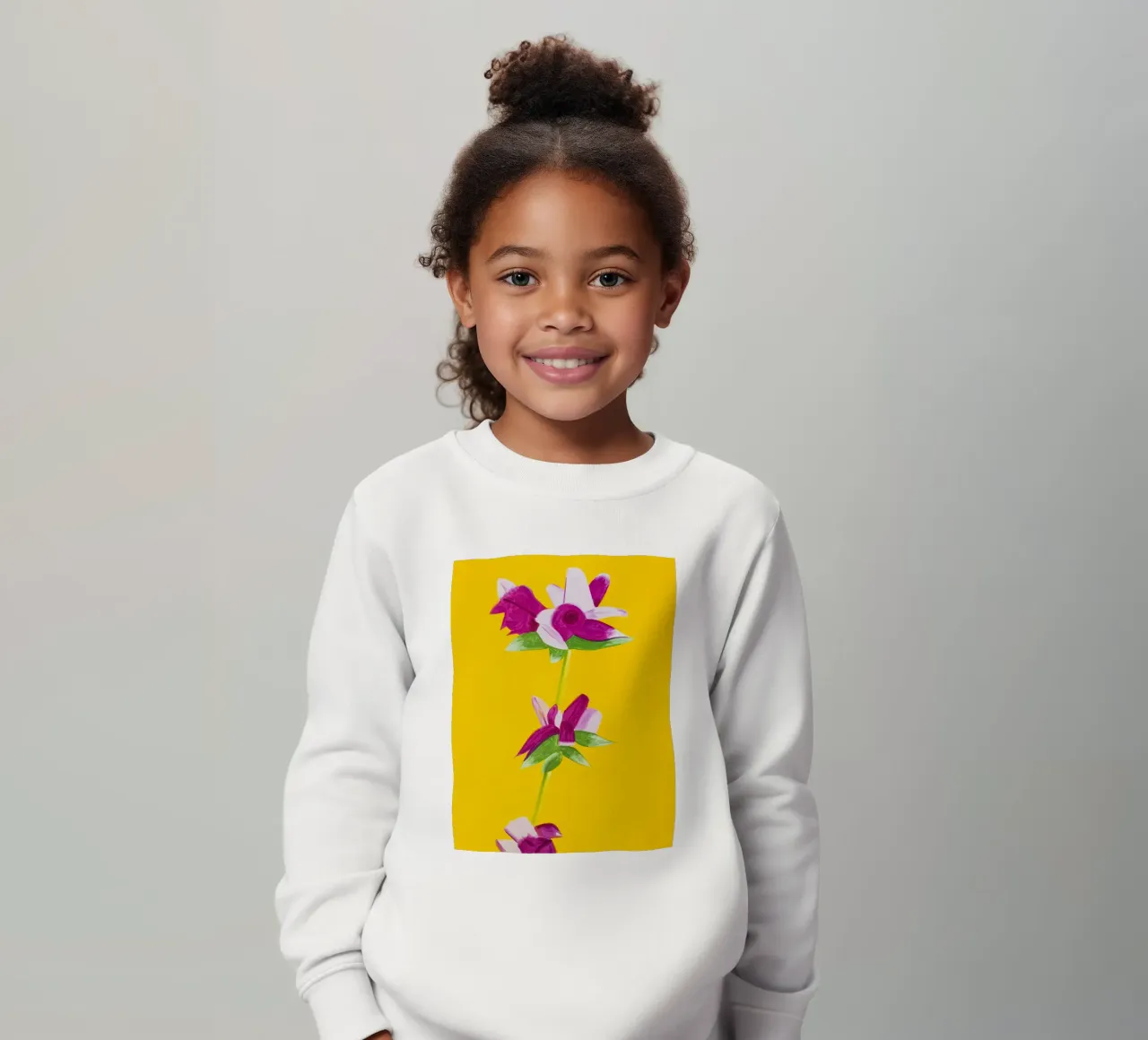 Alex Katz Azalee su giallo felpa bambino da Marcobarshop