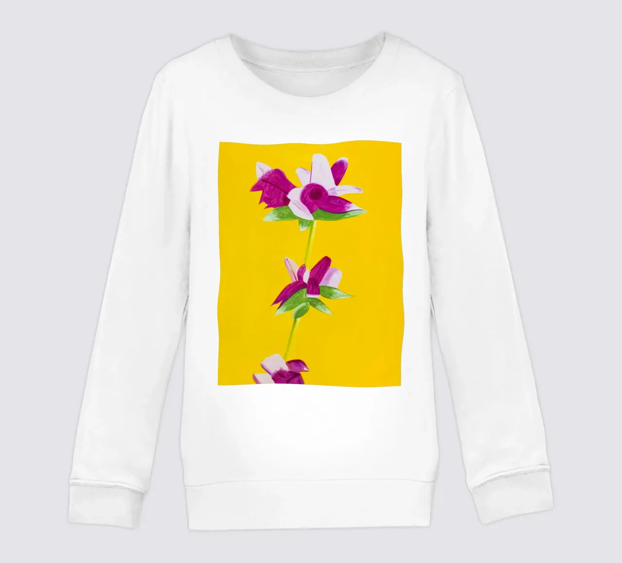 Alex Katz Azalee su giallo felpa bambino da Marcobarshop