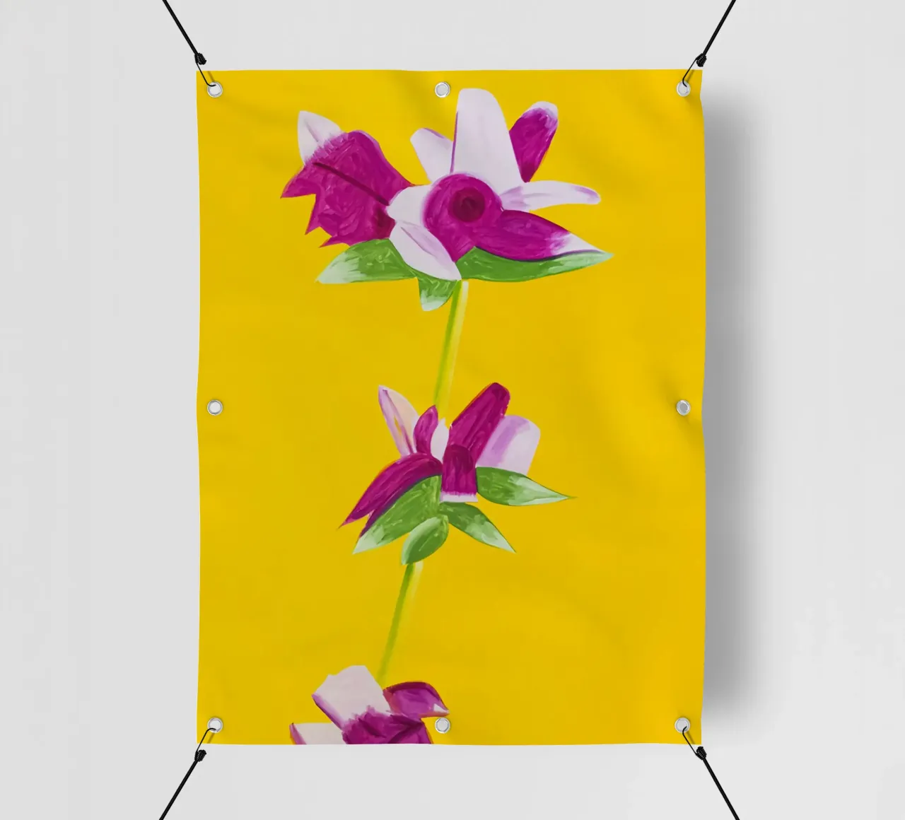 Alex Katz Azalee su giallo telo in pvc da Marcobarshop