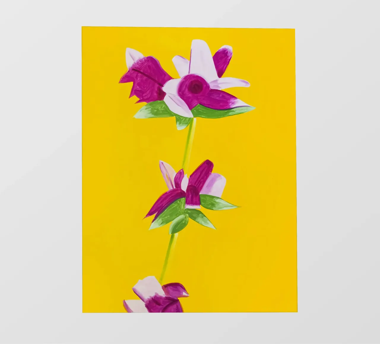 Alex Katz Azalee su giallo telo in pvc da Marcobarshop