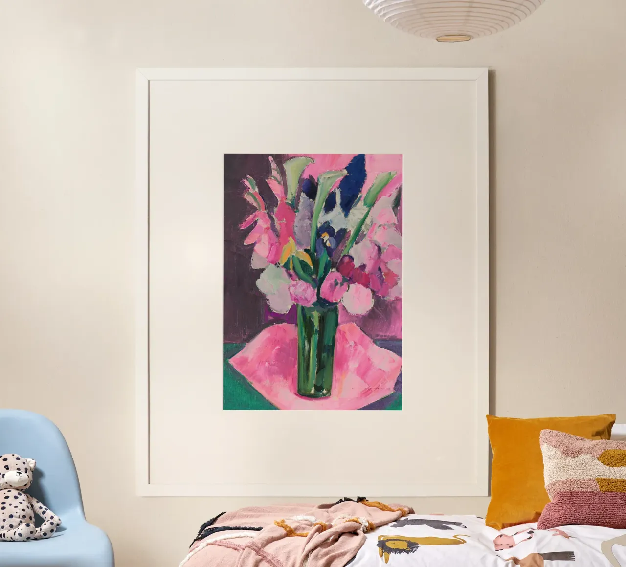 Stampa d'arte espressionista su bouquet floreale rosa poster da vintagepod