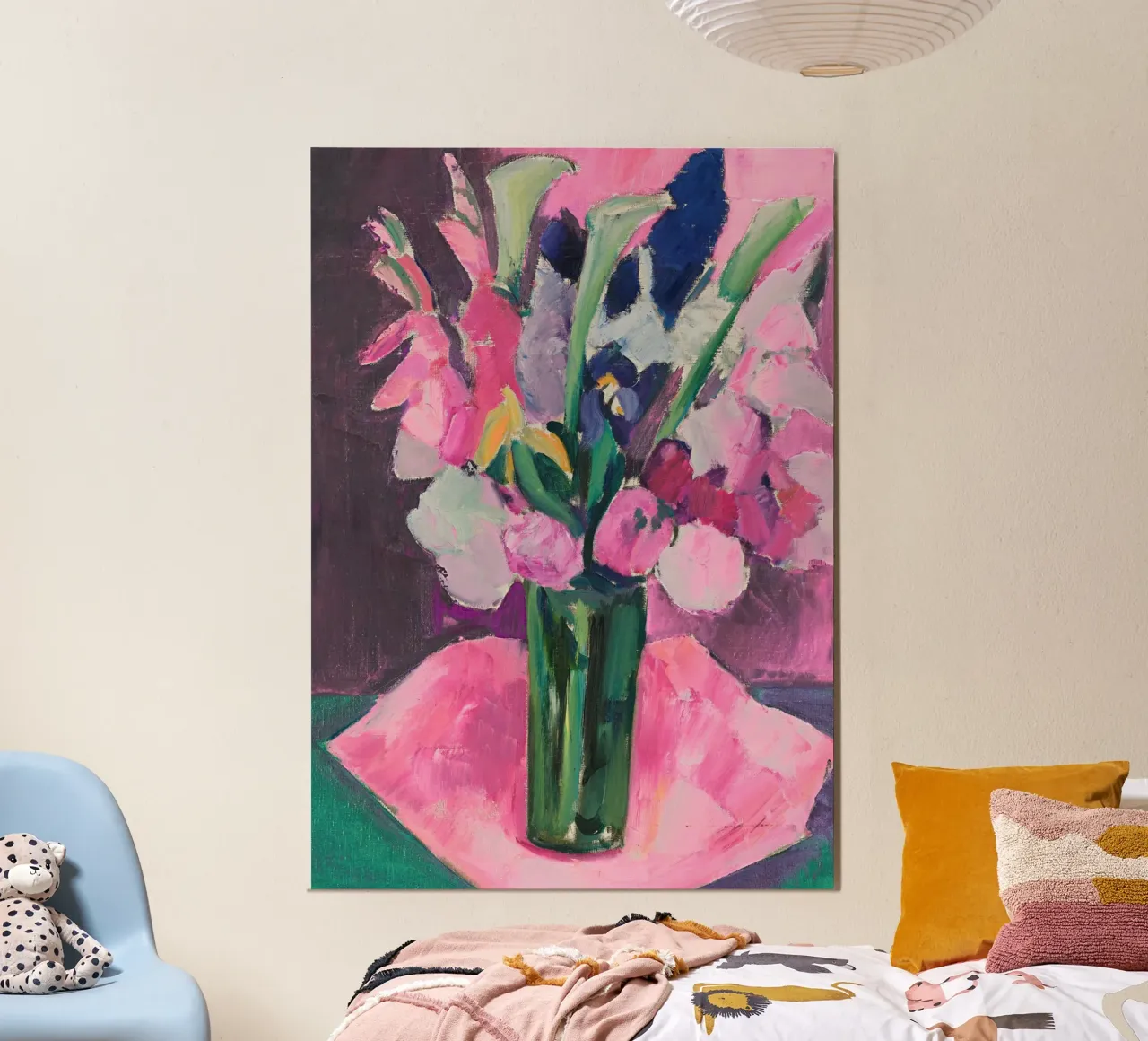 Stampa d'arte espressionista su bouquet floreale rosa poster da vintagepod