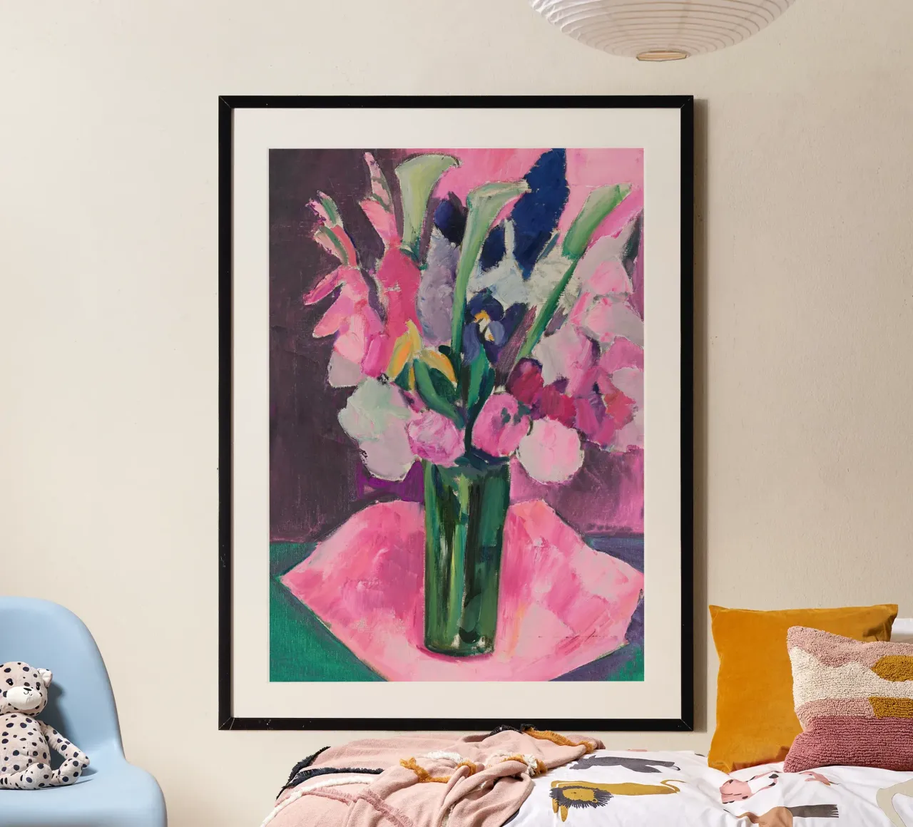 Stampa d'arte espressionista su bouquet floreale rosa poster da vintagepod