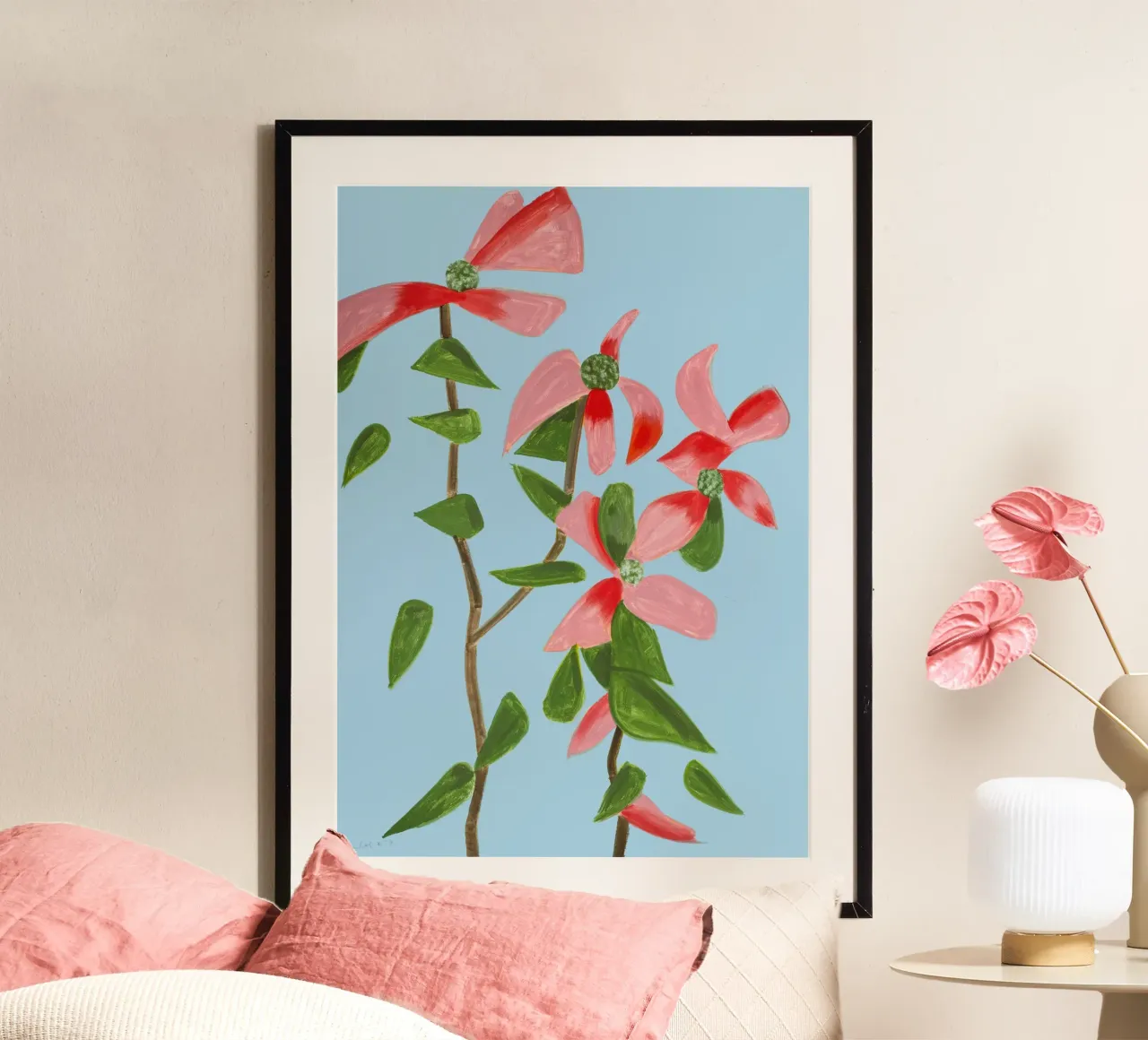 Alex Katz Legno di cane rosso poster con telaio in plastica da Marcobarshop