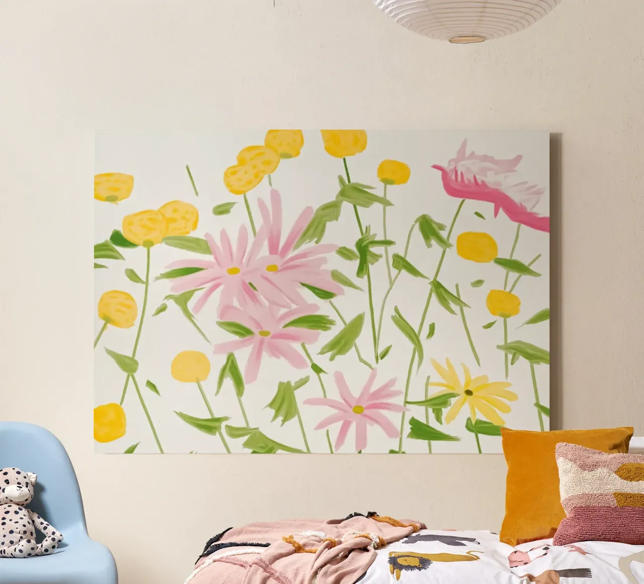 Alex Katz Frühlingsblumen Leinwand mit Schattenfugenrahmen von Marcobarshop