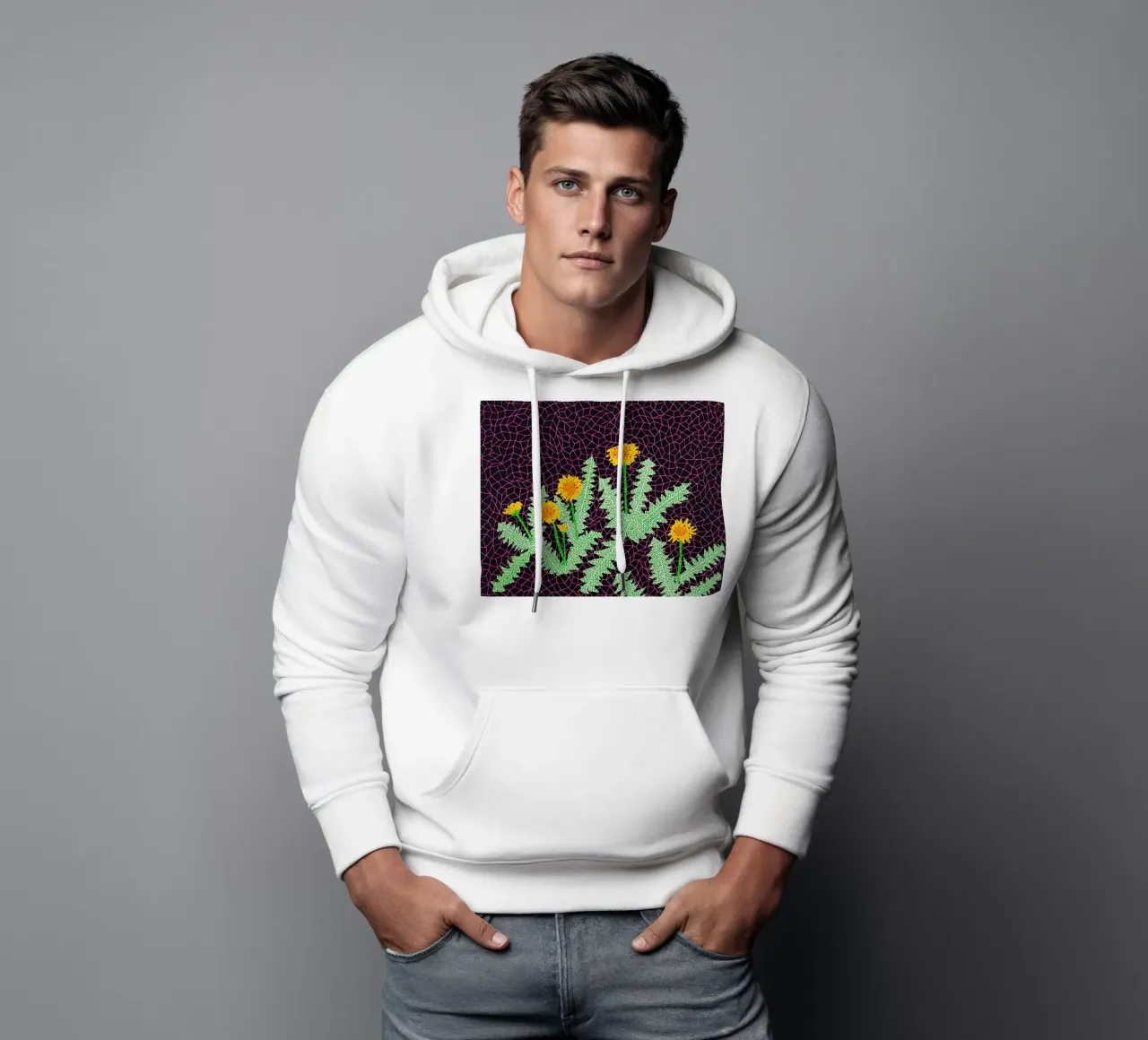 Alex Katz Dandelions felpa con cappuccio da Marcobarshop