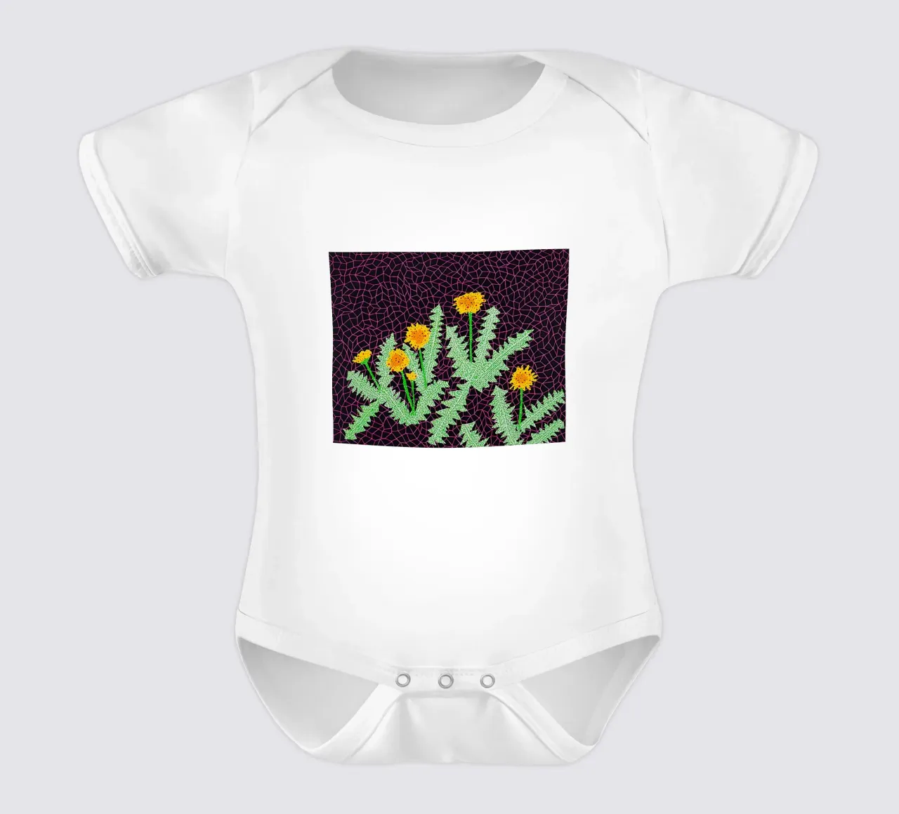 Alex Katz Dandelions body neonato maniche corte da Marcobarshop