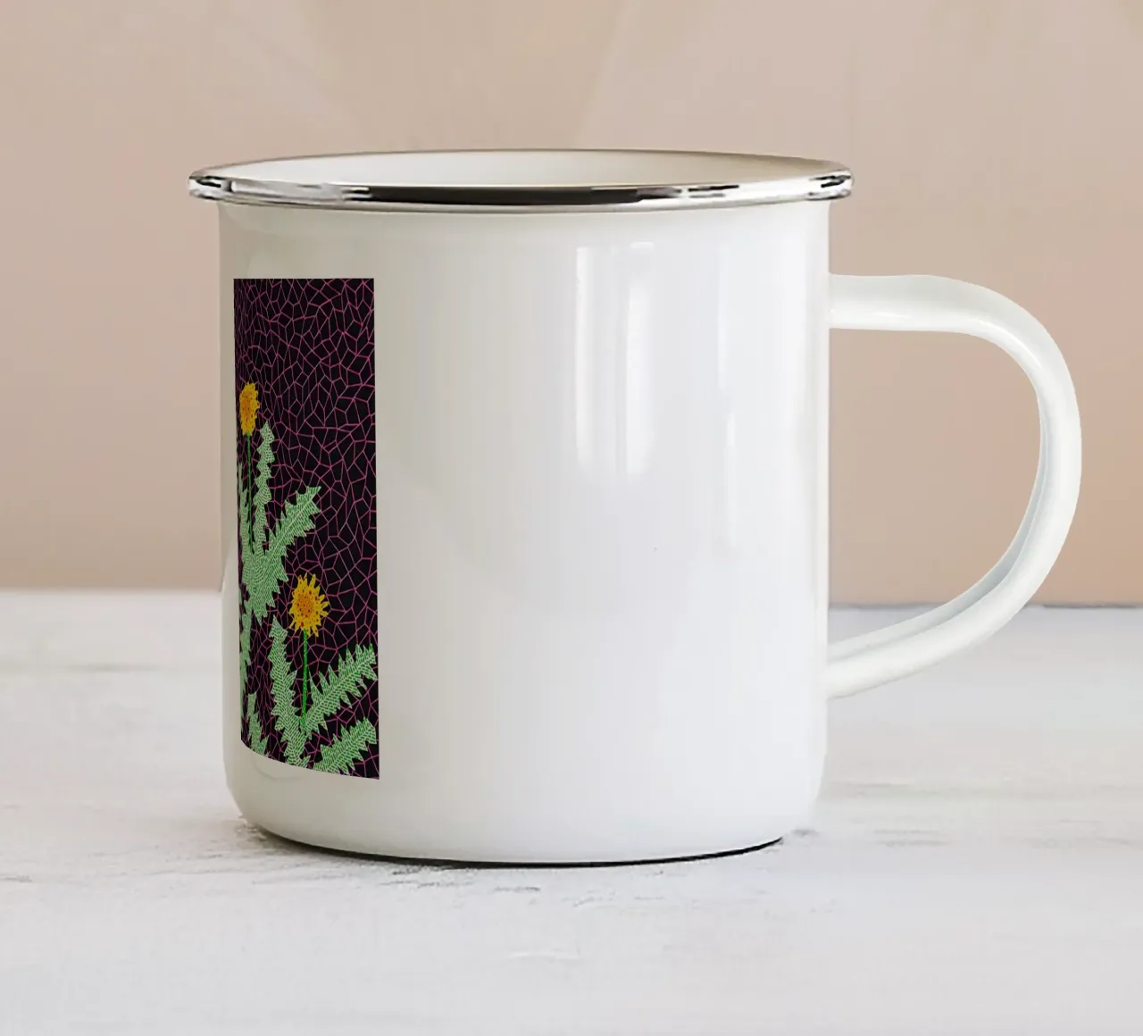 Alex Katz Dandelions tazza in smalto da Marcobarshop