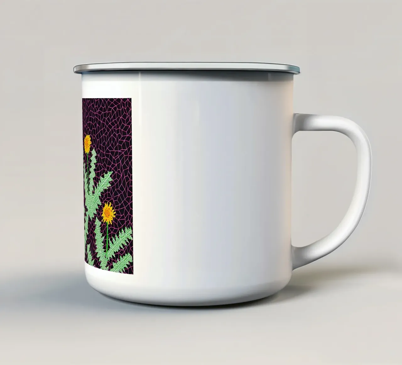 Alex Katz Dandelions tazza in smalto da Marcobarshop