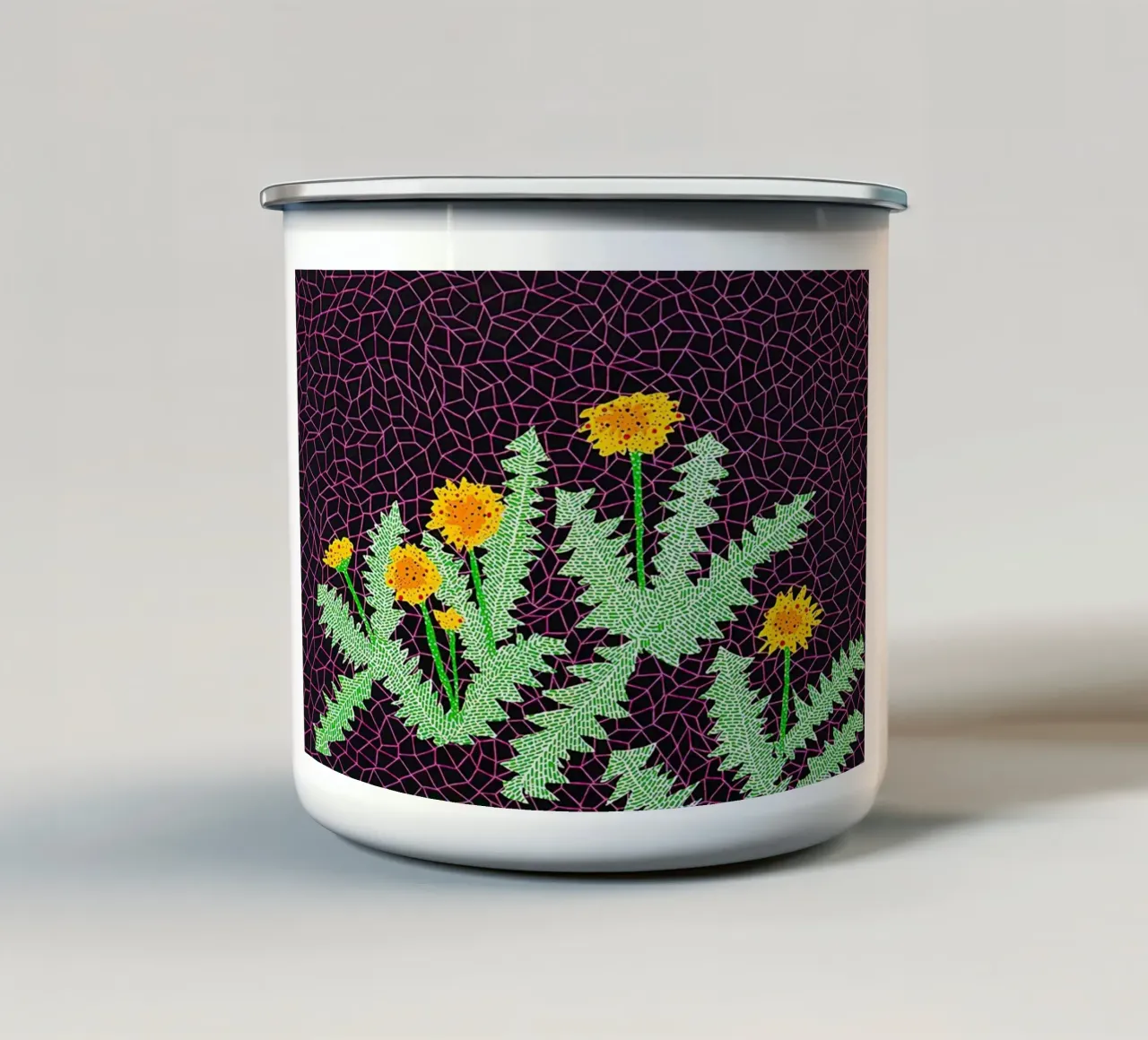 Alex Katz Dandelions tazza in smalto da Marcobarshop