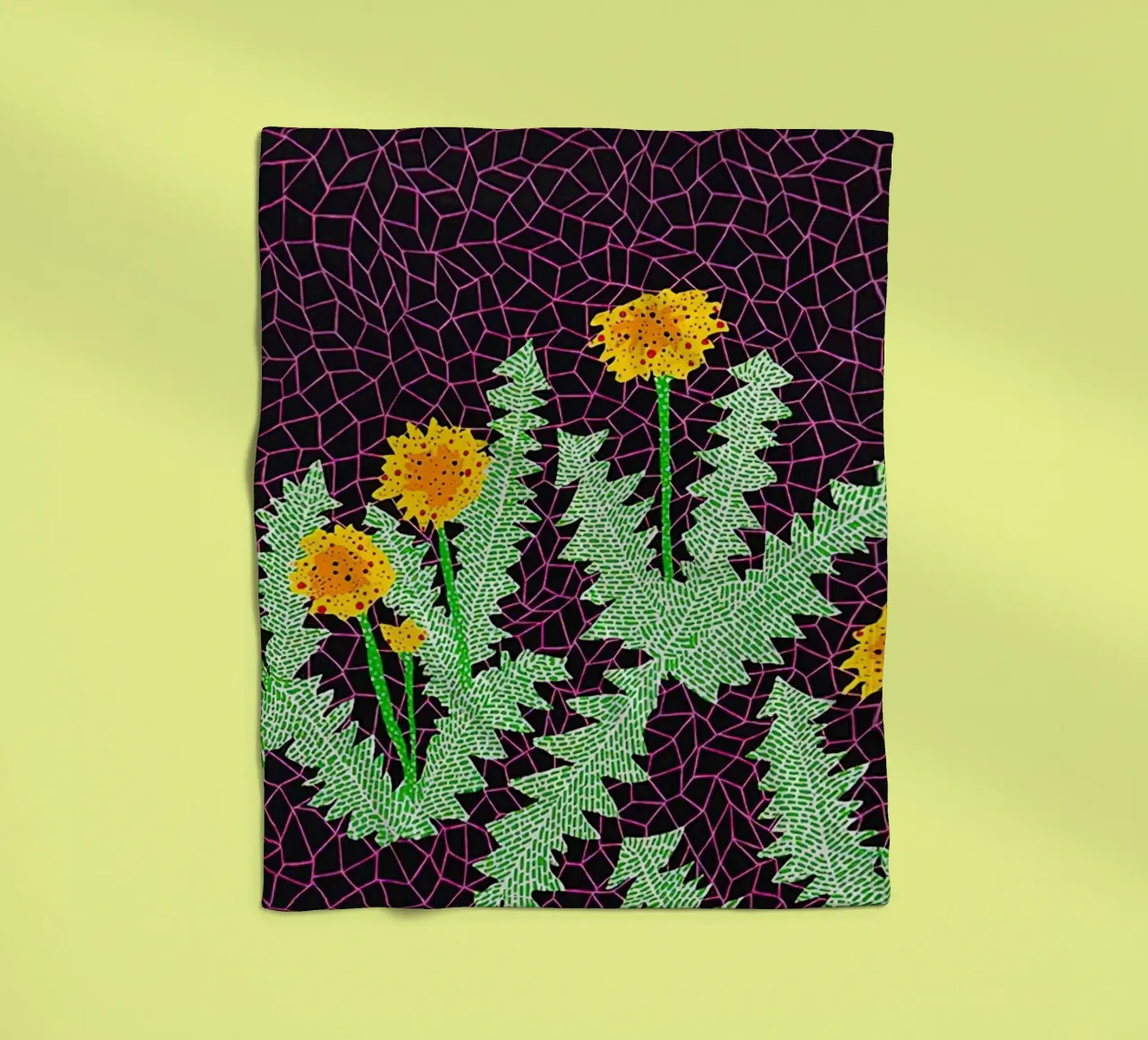 Alex Katz Dandelions coperta in pile da Marcobarshop