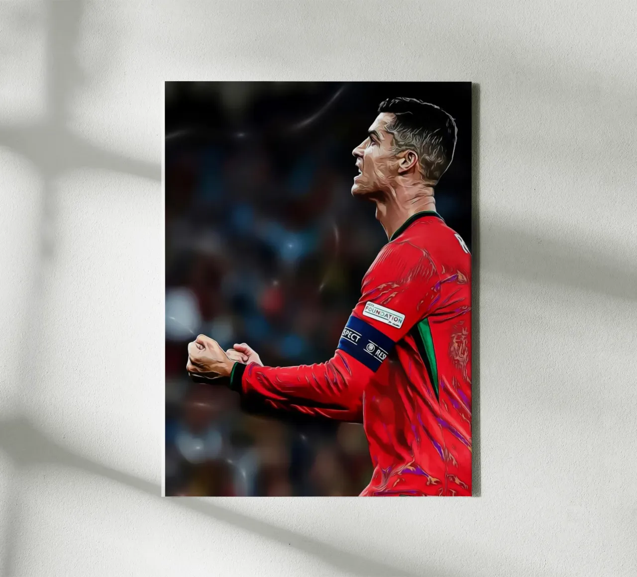 Powerful Digital Illustration of a Celebrating Football Play canvas with Floater frame by ArdanART