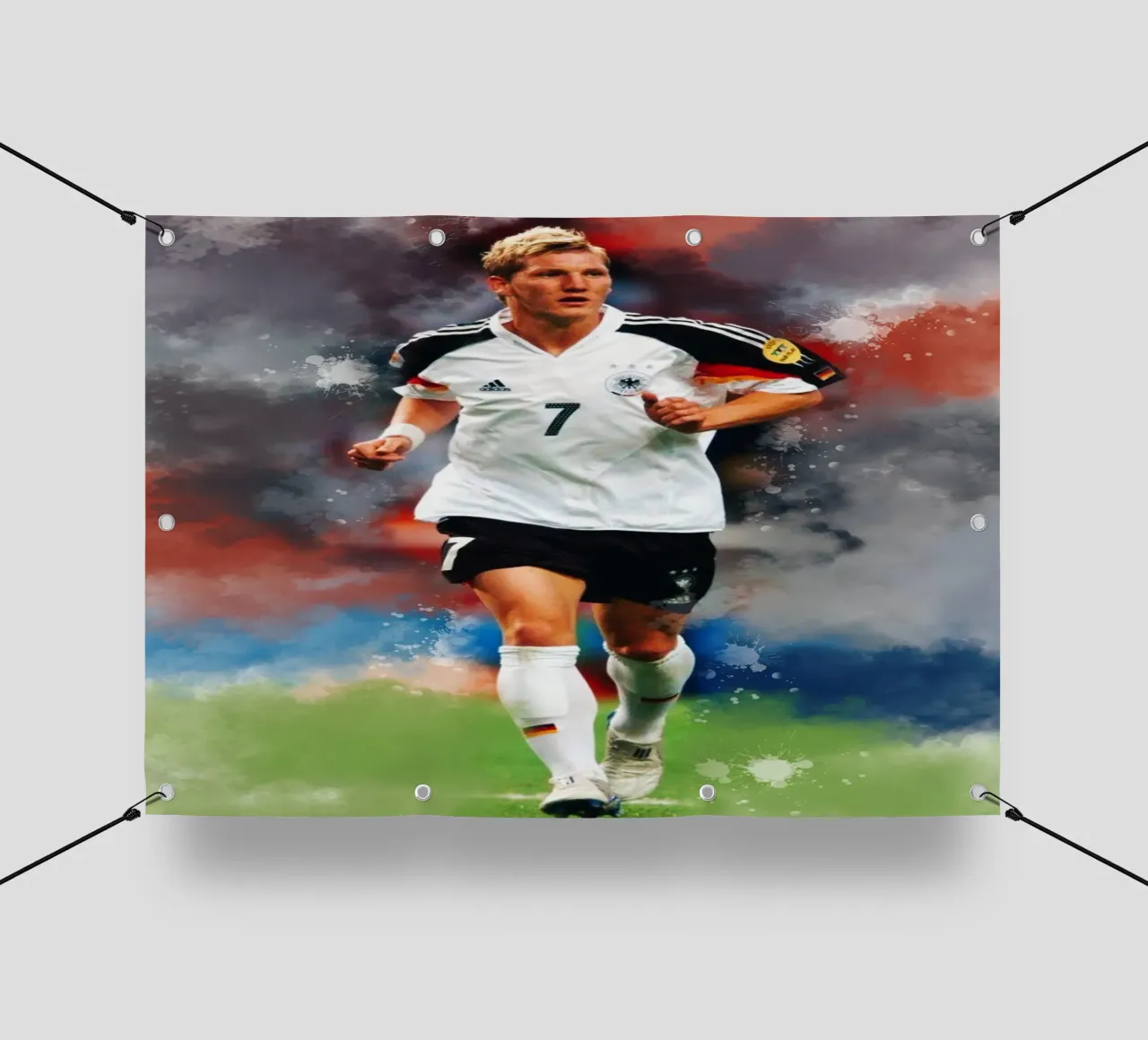 Bastian Schweinsteiger in prima serata telo in pvc da Lembayung art