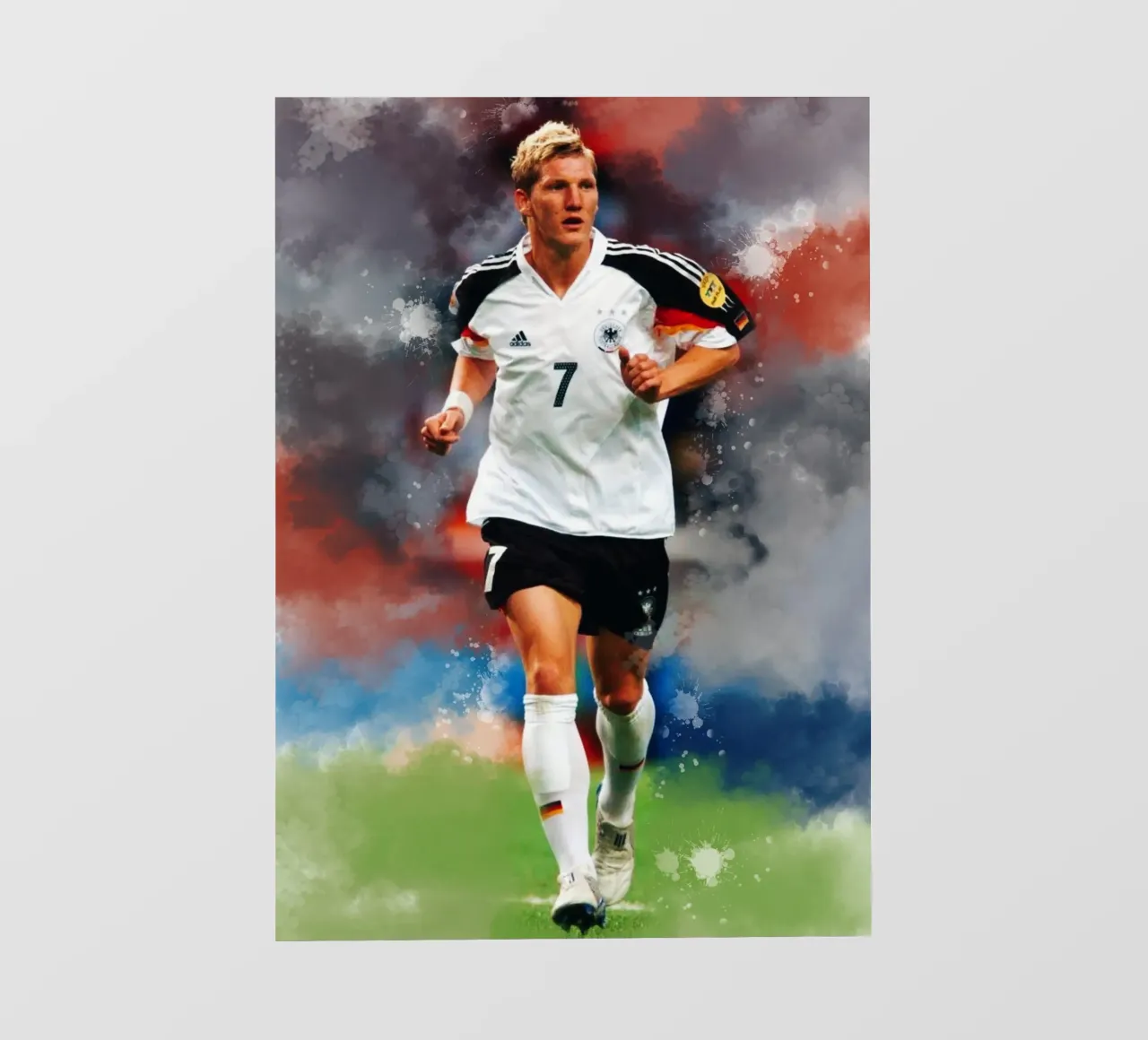 Bastian Schweinsteiger in prima serata telo in pvc da Lembayung art