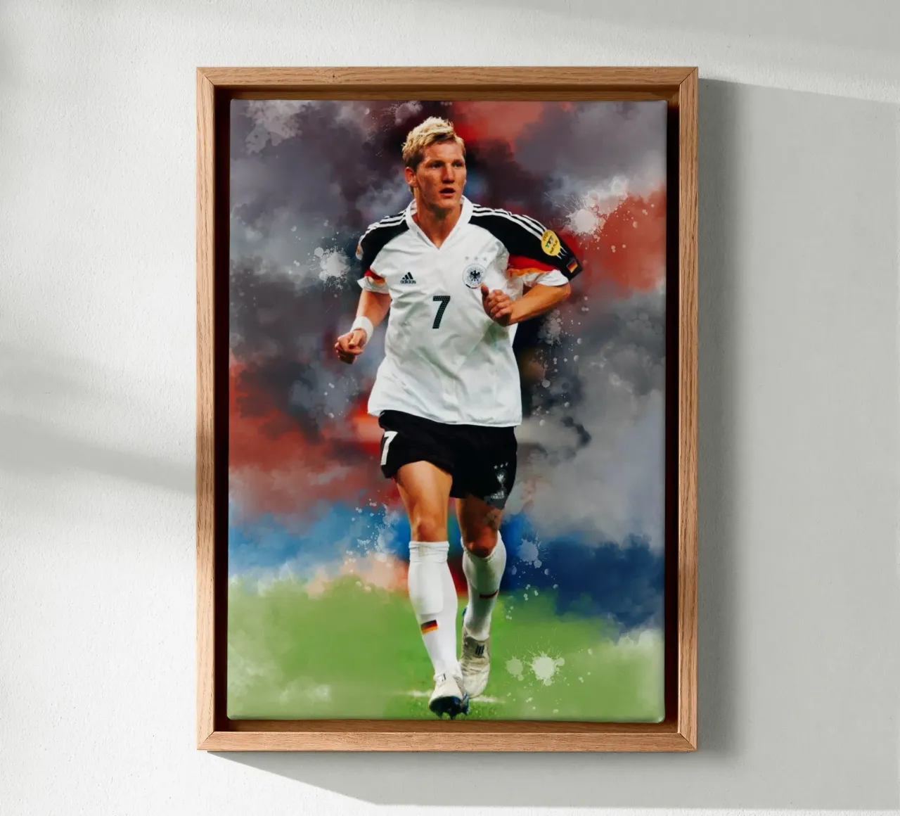 Bastian Schweinsteiger prime time canvas with Floater frame by Lembayung art