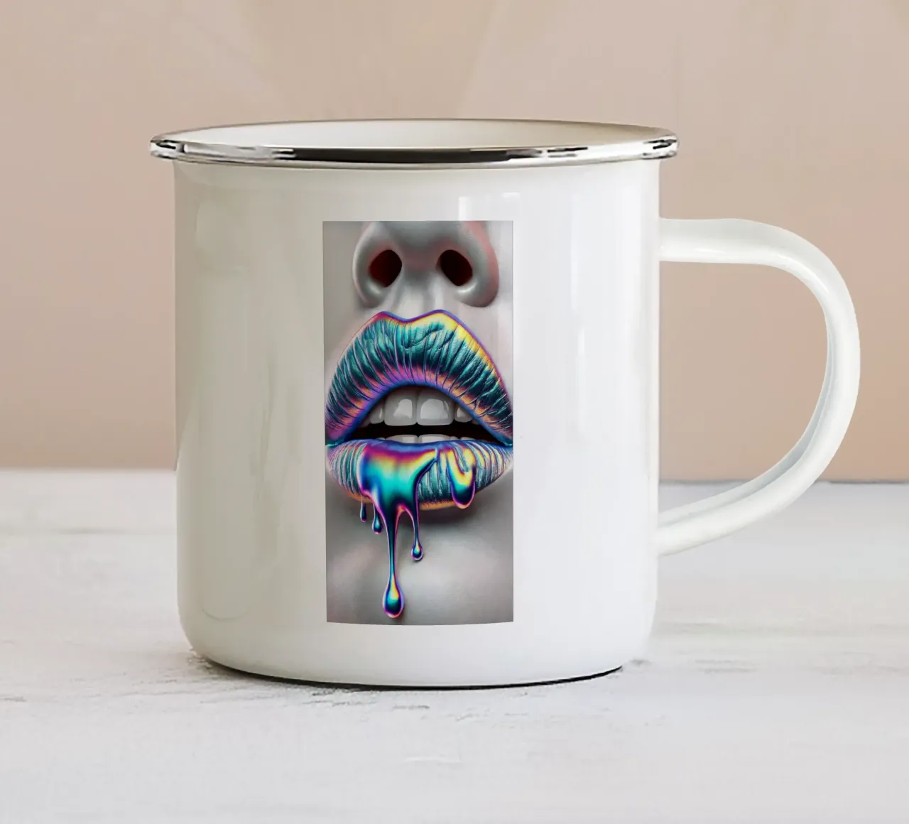 Labbra d'argento n. 1 tazza in smalto da BenCoStyle