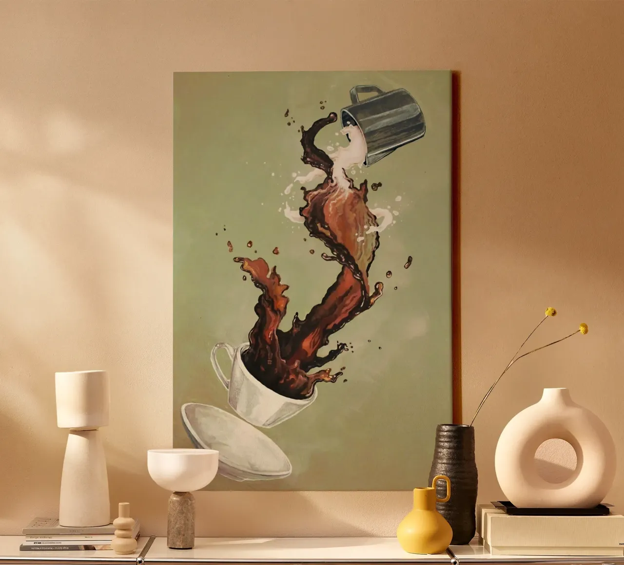 milk and coffee canvas met Baklijst van ramian