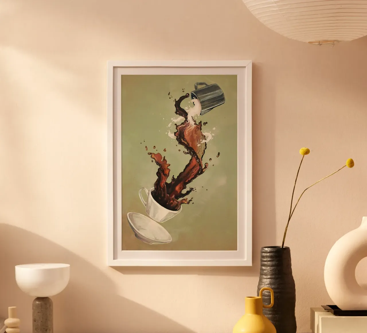 milk and coffee poster con telaio in plastica da ramian