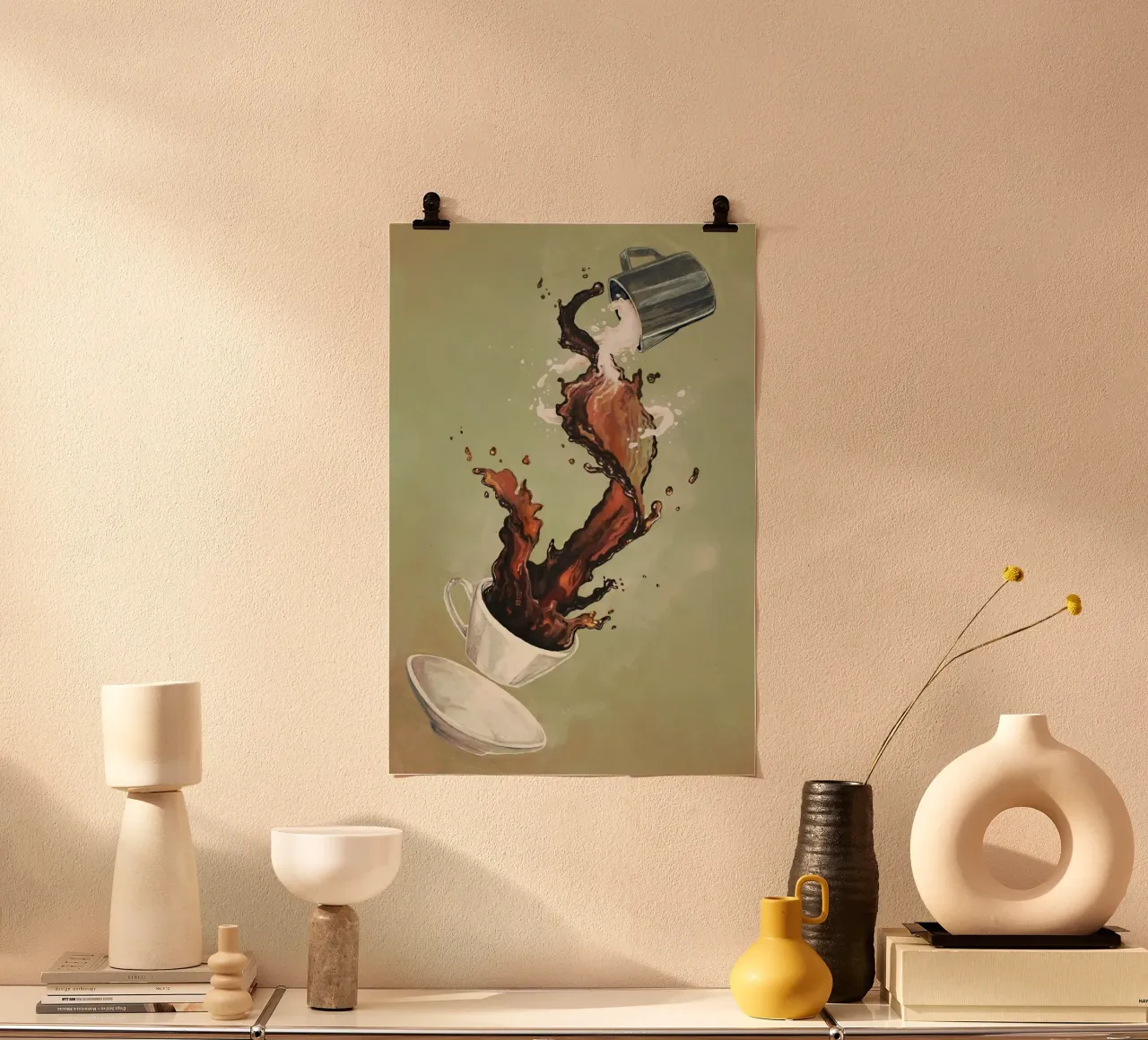milk and coffee poster con telaio in plastica da ramian