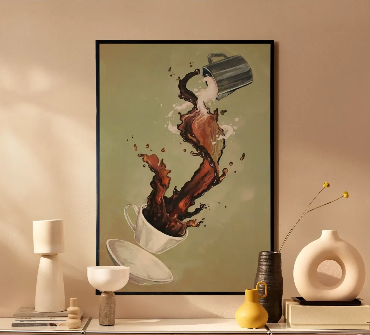 milk and coffee poster con telaio in plastica da ramian