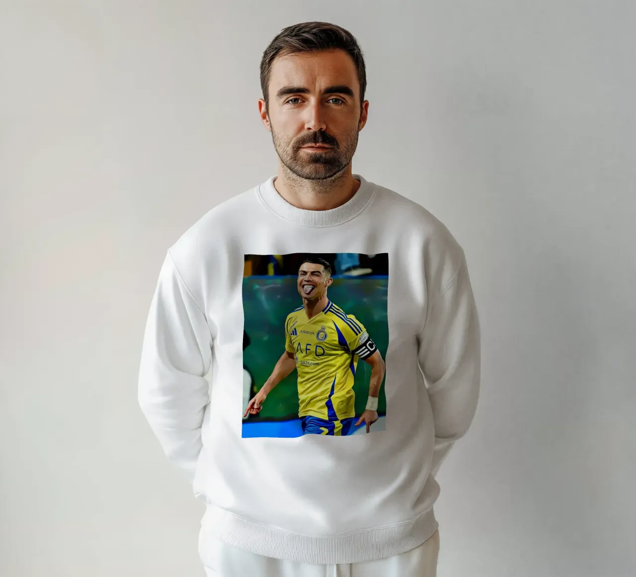 Digital Illustration of a Football Player in Yellow felpa da ArdanART