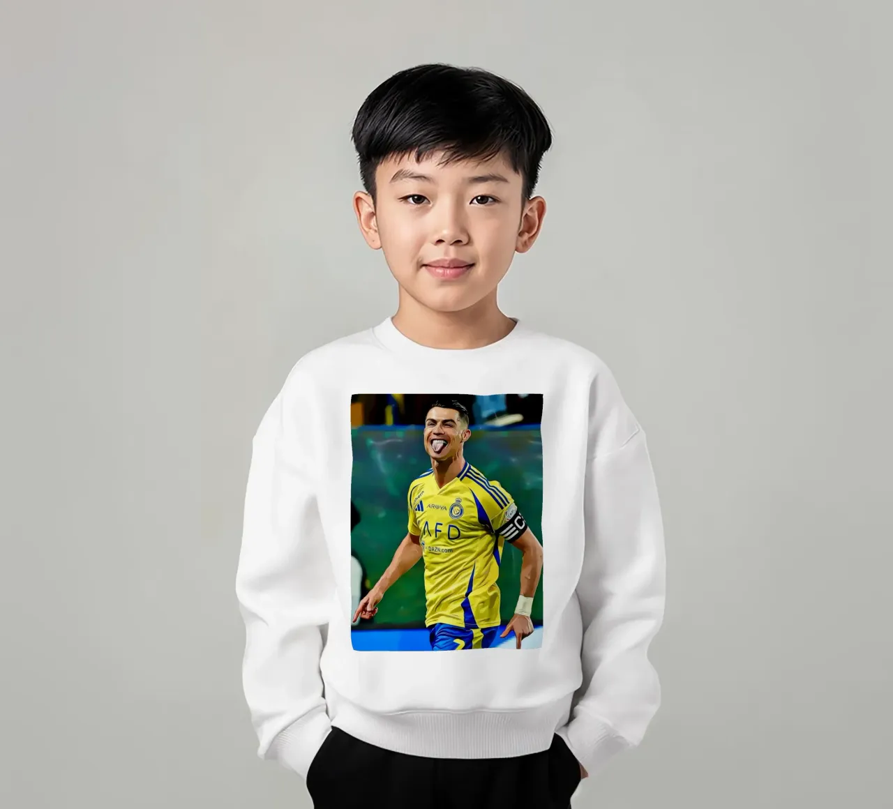 Digital Illustration of a Football Player in Yellow felpa bambino da ArdanART