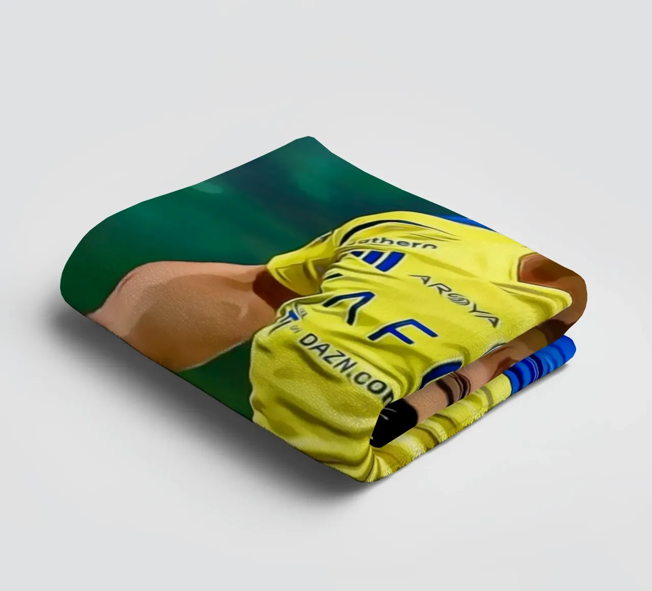 Digital Illustration of a Football Player in Yellow asciugamano da bagno da ArdanART