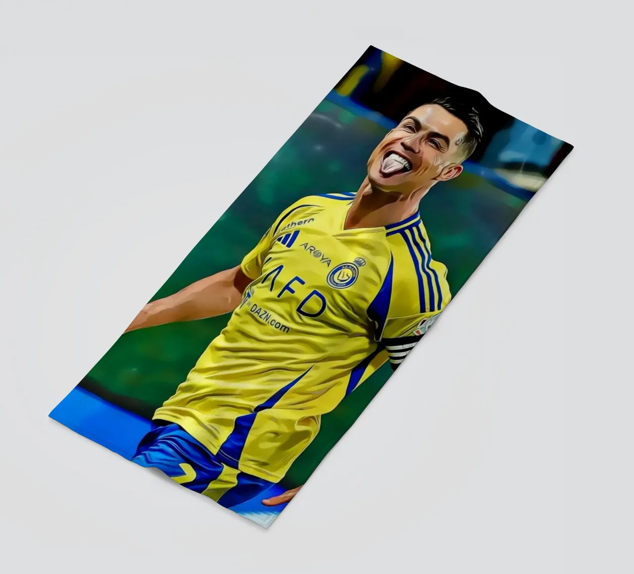 Digital Illustration of a Football Player in Yellow telo mare da ArdanART