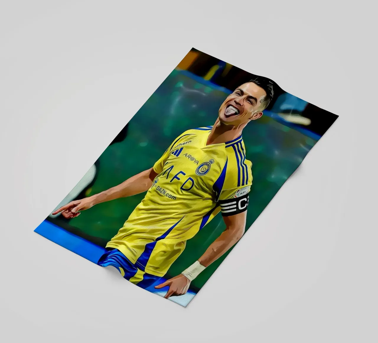 Digital Illustration of a Football Player in Yellow telo mare da ArdanART
