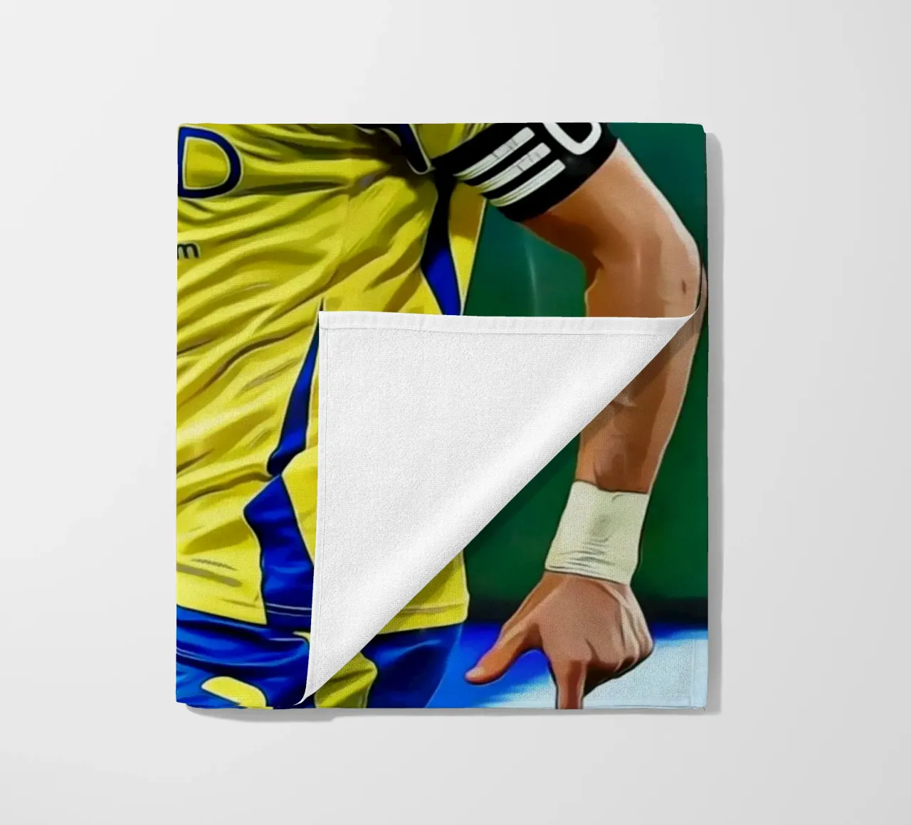 Digital Illustration of a Football Player in Yellow telo mare da ArdanART