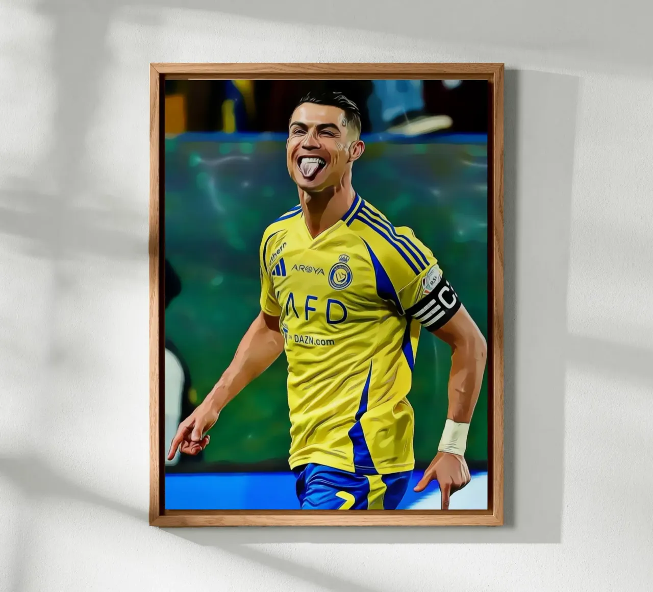 Digital Illustration of a Football Player in Yellow alluminio dibond da ArdanART