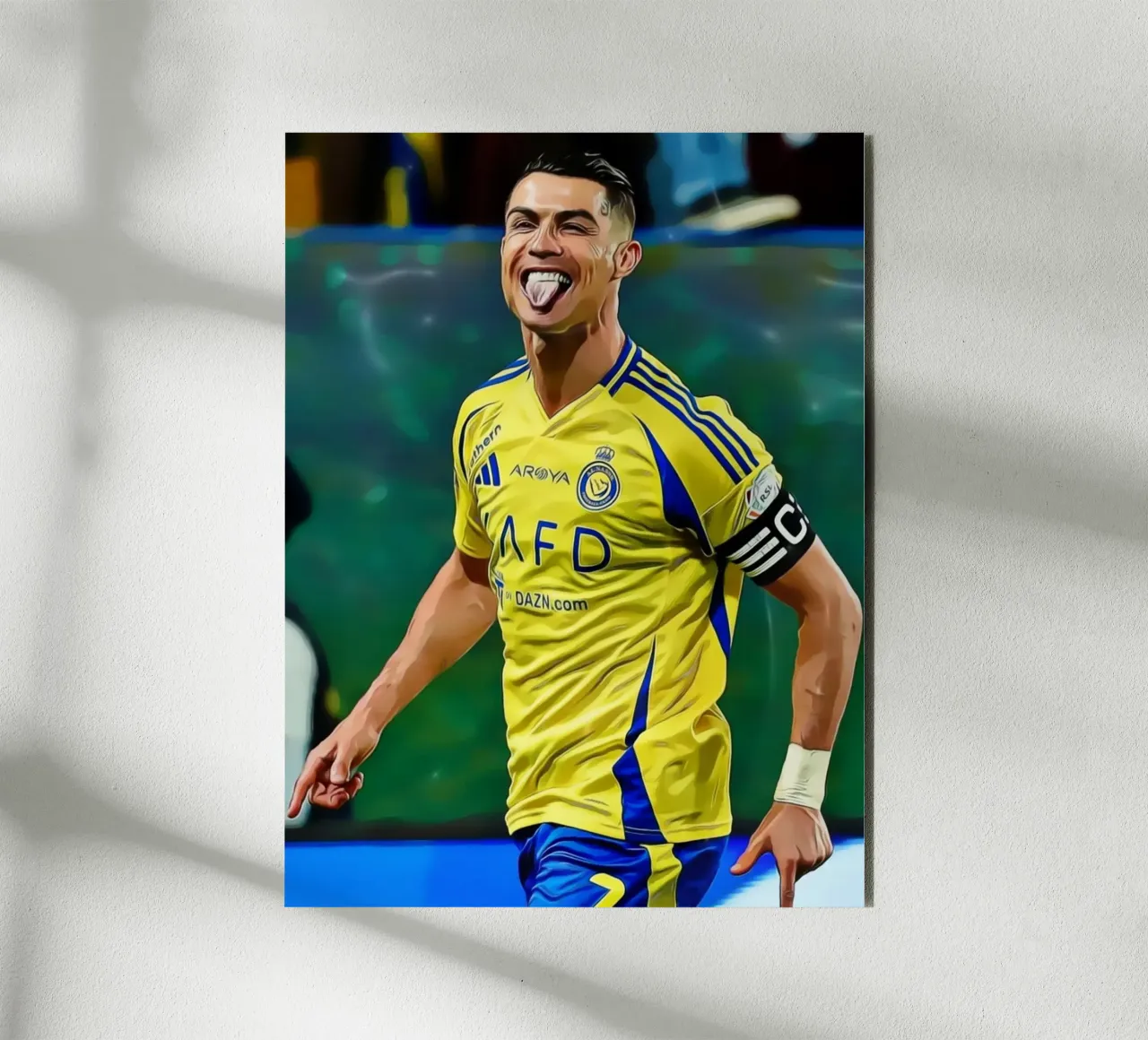 Digital Illustration of a Football Player in Yellow alluminio dibond da ArdanART