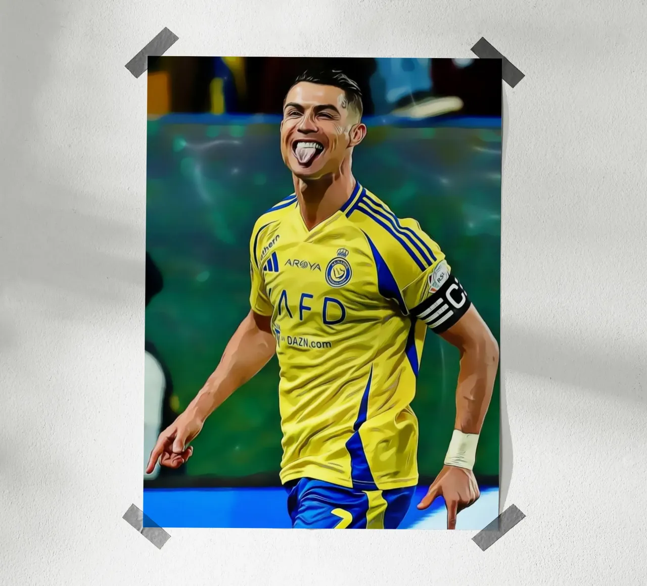 Digital Illustration of a Football Player in Yellow poster da ArdanART